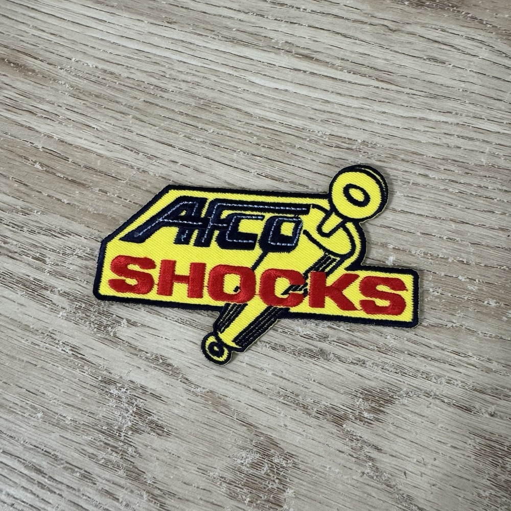 AFCO Shocks Yellow Embroidered Patch‎ 4.5" x 3" Vintage